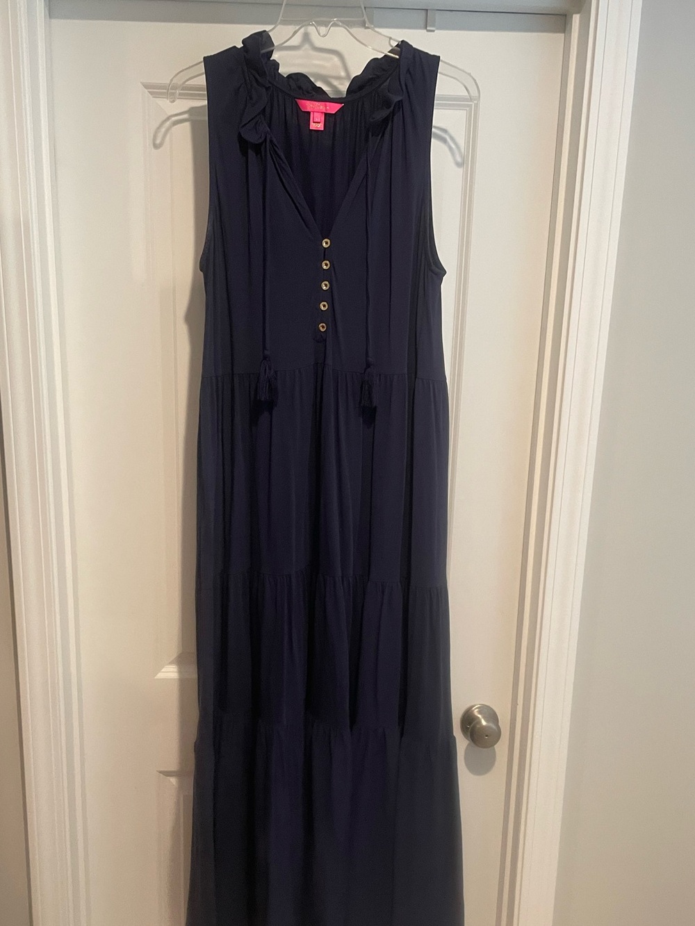 EUC Lilly Pulitzer Malone Maxi Dress, Navy, L
